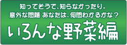 知ってそうで、知らなかったり。意外な問題あなたは、何問わかるかな？いろんな野菜編